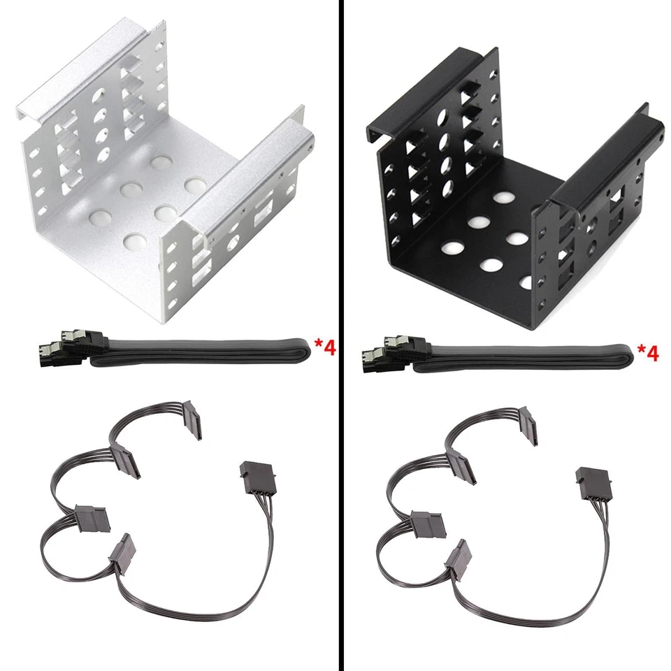 4 fach 2,5 Zoll  bis 3,5 Zoll SSD Festplatten Caddy Adapterhalterung. - Bild 1 von 1