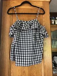 A New Day Black & White Womens Checkered  Tank Top Size L - Picture 1 of 6