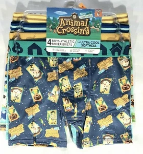 Animal Crossing Boys 4 Pack Athletic Boxer Briefs Ultra Cool Softness Size 6 - Picture 1 of 6