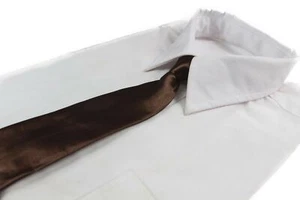 Brown Tie Boys Kids Baby Toddler School Ties Formal Wedding Boys Brown Tie - Picture 1 of 3