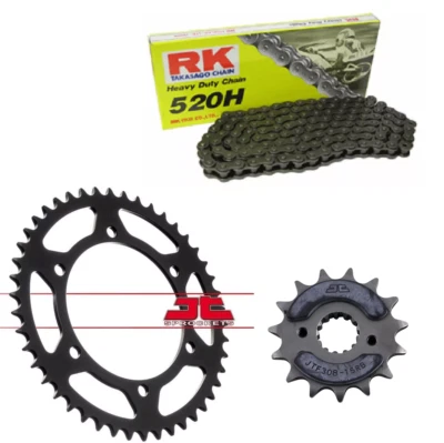 KIT/TRASMISSIONE HONDA NX 650 1995/2001 CATENA RK 520 CORONA 46 PIGNONE 15 JT - Imagen 1 de 4