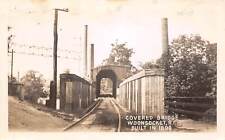 Woonsocket Rhode Island Covered Bridge, Real Photo Vintage Postcard U10110