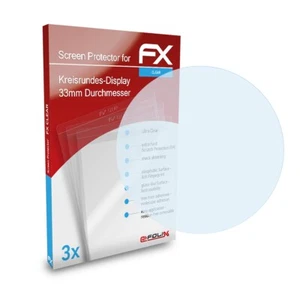 atFoliX 3x Osłona ekranu do okrągłego ekranu 33mm Średnica przezroczysta - Zdjęcie 1 z 8