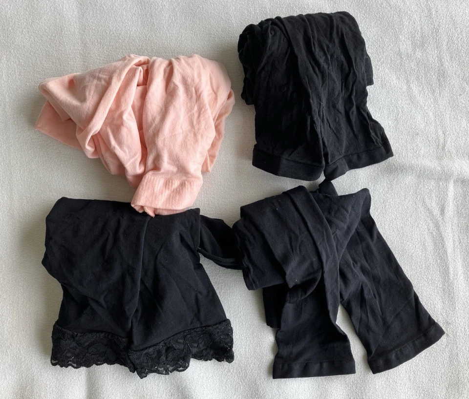 Leggings Medias Vintage Nylon Transparente 3 Negros, 1 Rosa Lote 4 Foto 1 de 1