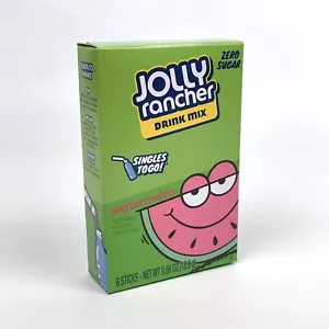 Jolly Rancher Watermelon Zero Sugar Singles to Go Sugar Free Drink Mix 6 Count - Picture 1 of 4