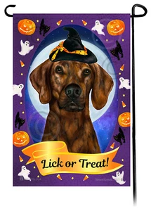 Halloween Garden Flag - Brindle Plott Hound - Picture 1 of 1