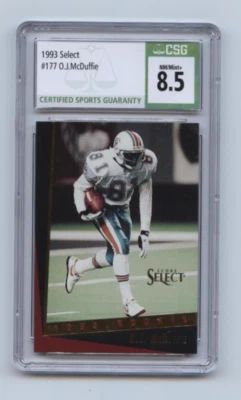 1993 SELECT FOOTBALL #177 O.J. MCDUFFIE, CSG GRADE 8.5, ROOKIE - Image 1 of 4