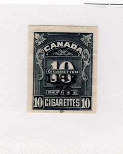 Canada Black 10 Cigarettes stamp imperf RC381 cancel - Picture 1 of 1