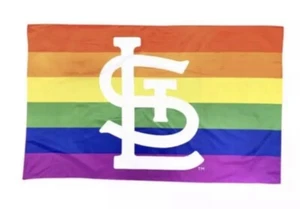 St. Louis Cardinals-Deluxe 3’x5’ bandera exterior-ORGULLO-arco iris-MLB - Imagen 1 de 2