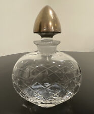 STERLING Hallmark Top Leaded Cut Crystal Blown Glass Decanter Bottle 8” Tall