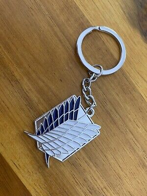  Attack On Titanium Keychain Anime Wings Of Freedom Blue/White Keychain • 6.06£