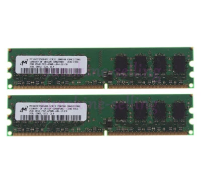 4 GB 2 X 2 GB RAM DDR2 2rx8 pc2-4200u 533 mhz 240 pin DIMM memoria desktop CL4 NONECC - Immagine 1 di 4