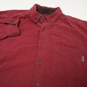 Woolrich Shirt Mens Extra Large Red Chamois Button Down Long Sleeves Pocket - Picture 1 of 11