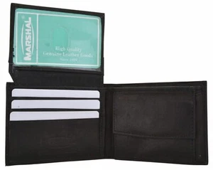 KIDS BOYS SLIM COMPACT COIN POCKET BIFOLD WALLET BLACK BY MARSHAL - Picture 1 of 7