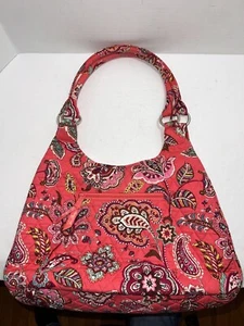 Vera Bradley Handtasche Tasche Crescent Pink Swirl Pasiley Schulter Baumwolle gesteppt - Bild 1 von 9