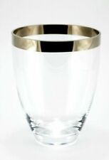 Crystal Glass Flower Vase Platinum Border Mouth Blown With