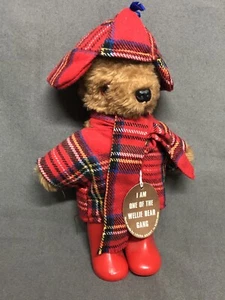 Vintage Wellie Bear Gang 12.5" Teddy bear Handmade Laura Grant Wee Wilbur new - Picture 1 of 6