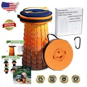 Collapsible XXL Adjustable Stool with Cushion – Supports 1000 lbs & 50cm Height - Picture 1 of 11