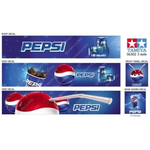 Tamiya 56319 56302 1/14 Scale Reefer Box PEPSI Sponsor Trailer Laminated Decals - Picture 1 of 7