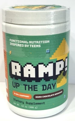 RAMP! Up The Day, Brownie de Chocolate Oscuro Batido Proteína Edades 10+ 14oz, NUEVO Foto 1 de 4