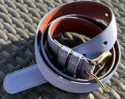 Vintage 90s Coach Womens Belt Skinny Brass  Buckle Size M Light Blue NWOT - Image 1 of 3