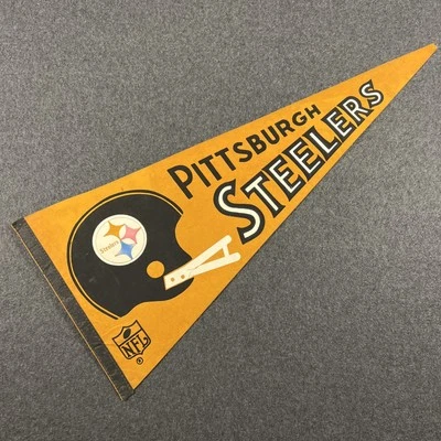 Pittsburgh Steelers NFL 1970s Vintage Pennant 28-7/8"x12" - Image 1 of 4
