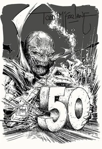 (2025) KING SPAWN #50 1:250 B/W INKS Cover SIGNED by TODD McFARLANE W/CGC COA! - Picture 1 of 1