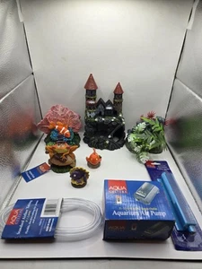 Fish Aquarium Decorations, Pump, Bubble Stone, And Tubing - Picture 1 of 5