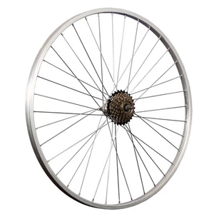 28 Zoll Fahrrad Hinterrad Laufrad Aluminiumfelge mit 7 fach Schraubkranz silber - Bild 1 von 9