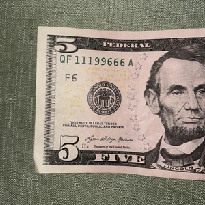 2021 $5 Five Dollar Note “Extremely Cool” serial # Trinary Bookends Repeater! - Picture 1 of 5
