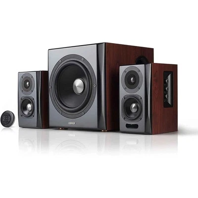 Edifier S350DB Bluetooth Lautsprecher Regallautsprecher Subwoofer 2.1 Holzfarbe - Bild 1 von 4