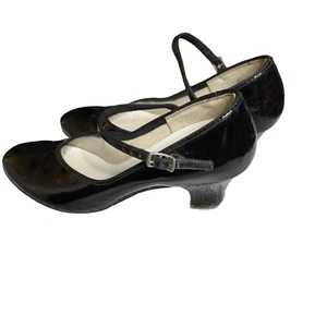 Capezio Tap Zapatos Damas 7M Negro Charol Cuero Genuino Estilo Mary Jane - Imagen 1 de 5