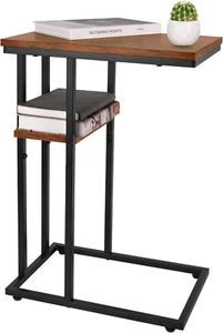 Yoobure C Shaped End/Side Table for Couch and Bed, Small Spaces, Living Room, Be - Picture 1 of 8