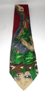 Anheuser Busch Budweiser Frogs Necktie Polyester Multicolor Dated 1996 Men's Tie - Picture 1 of 7