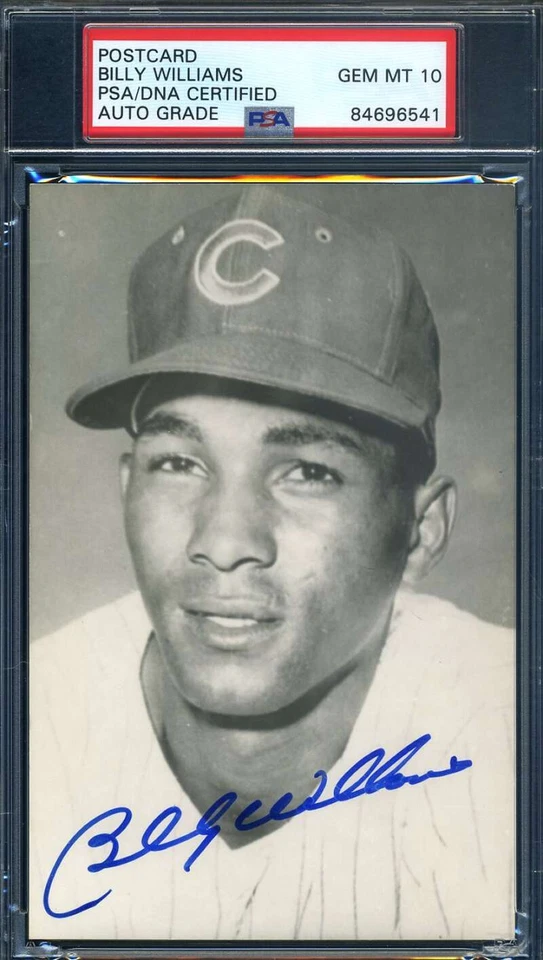 Billy Williams Gem Mint 10 PSA DNA Signed Photo Postcard Chicago Cubs Autograph - Image 1 of 1