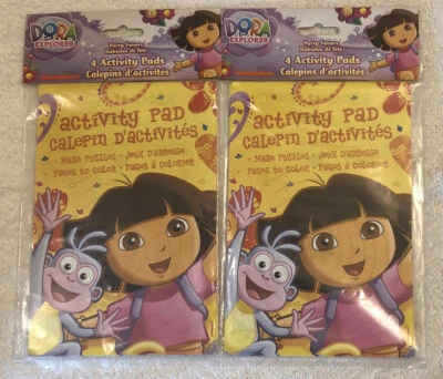 Dora la Exploradora Paquete de 4 Almohadillas de Actividad Puzzle Libros Fiesta de Niñas Favores Lote de 2 Foto 1 de 2
