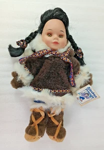 Alaskan Friends Genuine Native Style Eskimo Girl Doll Fur Coat Alaska SOUVENIR - Picture 1 of 9