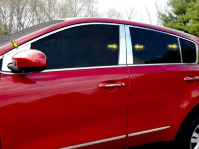 Postes de pilar cromados de acero inoxidable 8 piezas cubiertas de pilar Qaa para Kia Sportage 17-21 Foto 1 de 4