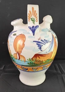 Italian Hand Painted Ceramic Jug Pitcher Vase c.1960s Mid Century Modern - Picture 1 of 6
