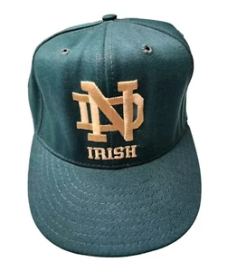 Vintage Green Notre Dame Fighting Irish Pro Line Fitted Hat 6 7/8 - Picture 1 of 5