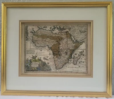 Seutter Map of Africa from the mid-18th Century Small Sized 11" x 8.25" Framed - Image 1 of 4