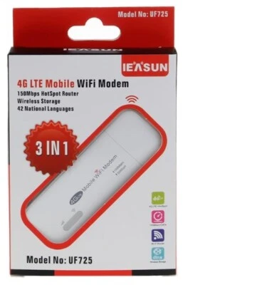 Chiavetta 4G LTE USB Modem 150Mbps Bianco Internet Portatile Dati Wi-Fi Mobile - Immagine 1 di 3