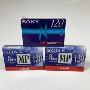 3 Sony P6-120MP - 120 Minute Video 8 MP Standard Grade Cassette Tape - Picture 1 of 7