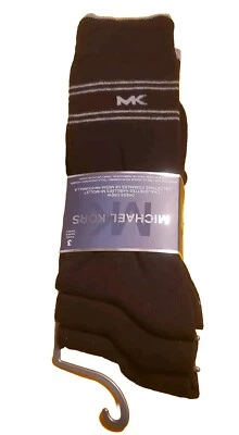 Calcetines de vestir con logotipo de Michael Kors para hombre 3 pares negros/grises 7-12 puntera lisa Foto 1 de 4