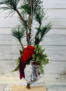 Acrílico Cristal 5" Muérdago Cardenal Adorno Desplegable - Imagen 1 de 9