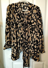 Frank Usher Printed Relaxed Fit Shirt Pussy Bow oversized top brand new one size