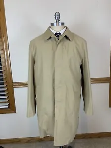 J. PRESS COTTON POLYESTER TAN SINGLE BREASTED TRENCH COAT SIZE L - Picture 1 of 12