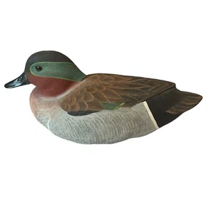 Green Wing Teal American Wildlife Collection Decoy Figure 1990 Signed R. Thomas - Picture 1 of 11