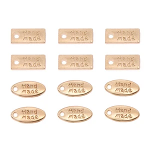 50 piezas etiquetas de metal etiquetas hechas a mano ropa costura encanto colgante joyería artesanía hágalo usted mismo - Imagen 1 de 10