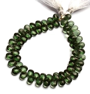 Moss Aquamarine Color Quartz 7x5 mm Size Faceted Pear Briolette Beads 7" - Picture 1 of 7